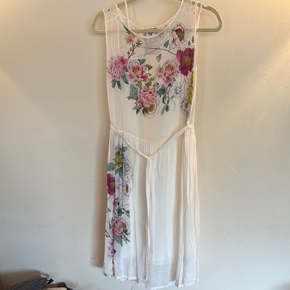 Johnny Was Floral Sleeveless Dress with Slip